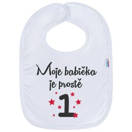 NEW BABY kojenecký bavlněný bryndák Moje babička je prostě 1 bílá