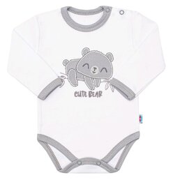 NEW BABY body s dlouhým rukávem CUTE BEAR bílá vel. 86