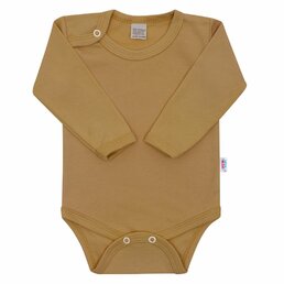 NEW BABY body s dlouhým rukávem CLASSIC II hnědá vel. 56