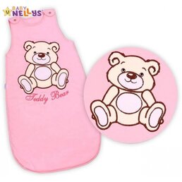 BABY NELLYS spací vak TEDDY BEAR růžová vel. 74