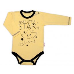 BABY NELLYS body s dlouhým rukávem LITTLE STAR žlutá vel. 62